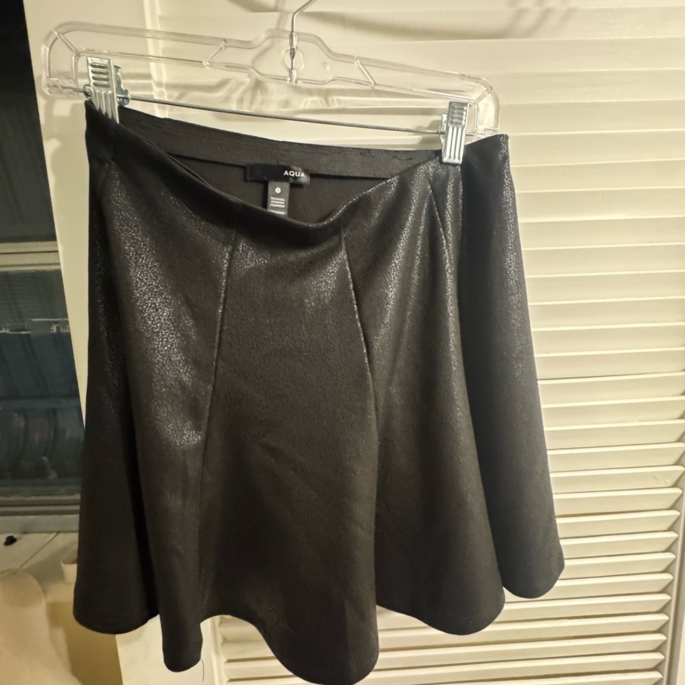 Aqua Shimmering Black Skater Skirt